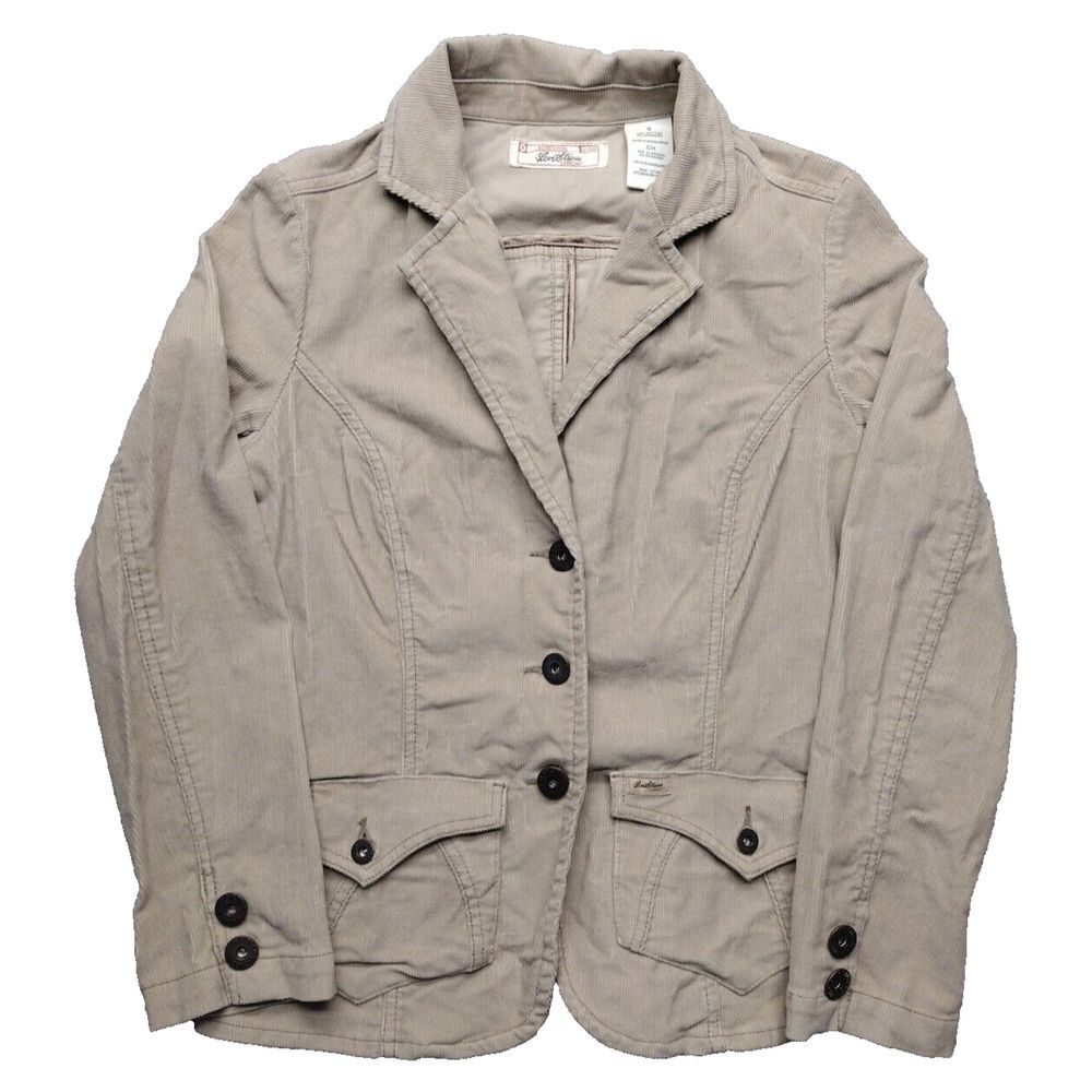Levi Strauss Signature Corduroy Coat Blazer Womens Jacket Small Tan Vintage